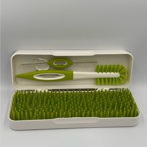 Boon Trip Silicone Travel Bottle Drying Rack - Portable 3 Piece Set ‎ Green